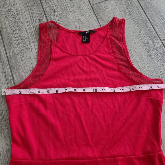 H&M women's simple red sleeveless a-line dress size medium - Picture 8 of 11
